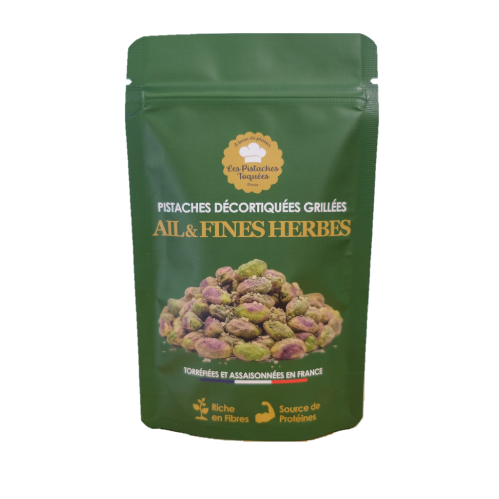Pistaches Décortiquées Grillées à l'Ail et aux Fines Herbes 12x 80g
