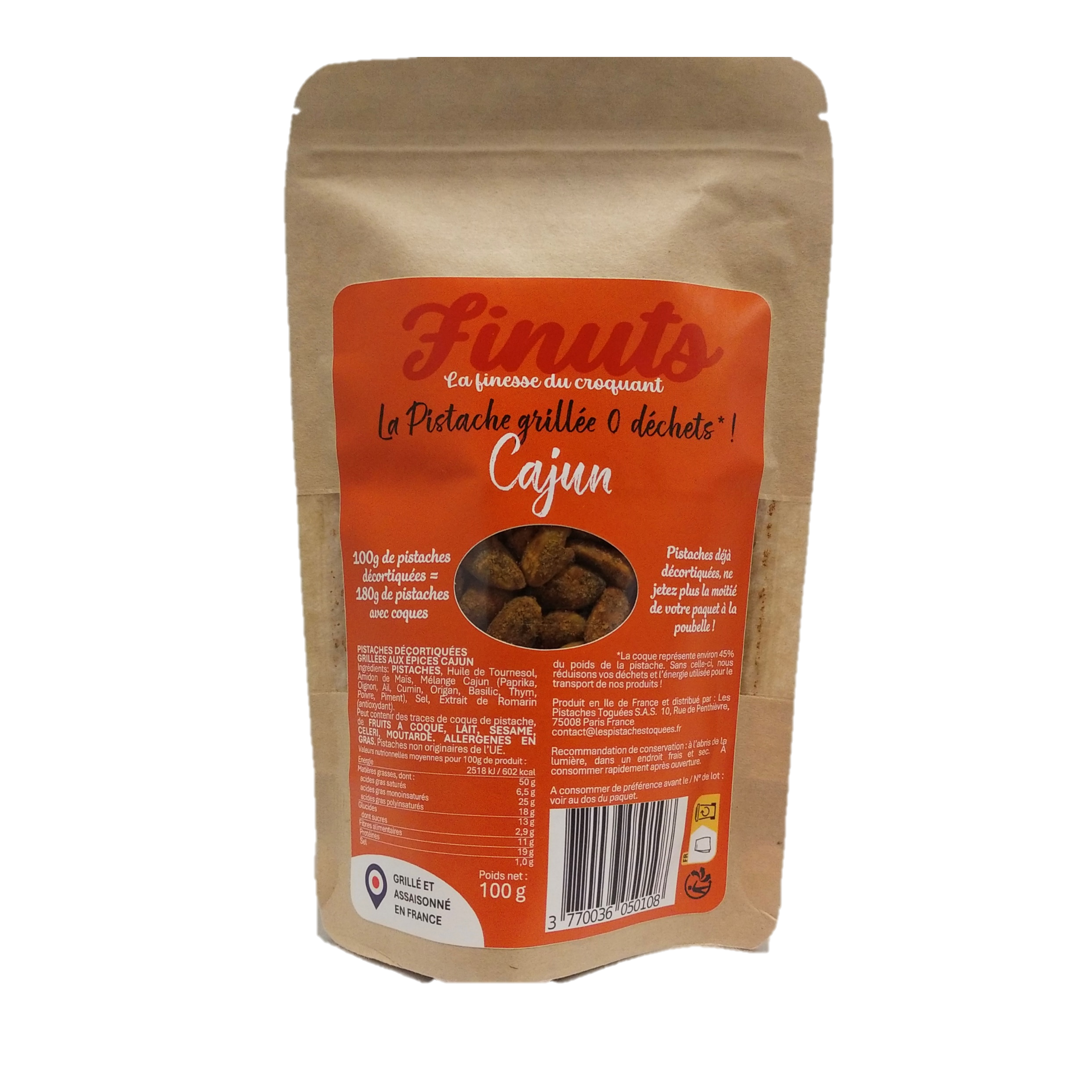 Pistaches Décortiquées Grillées aux Epices Cajun 1x 80g