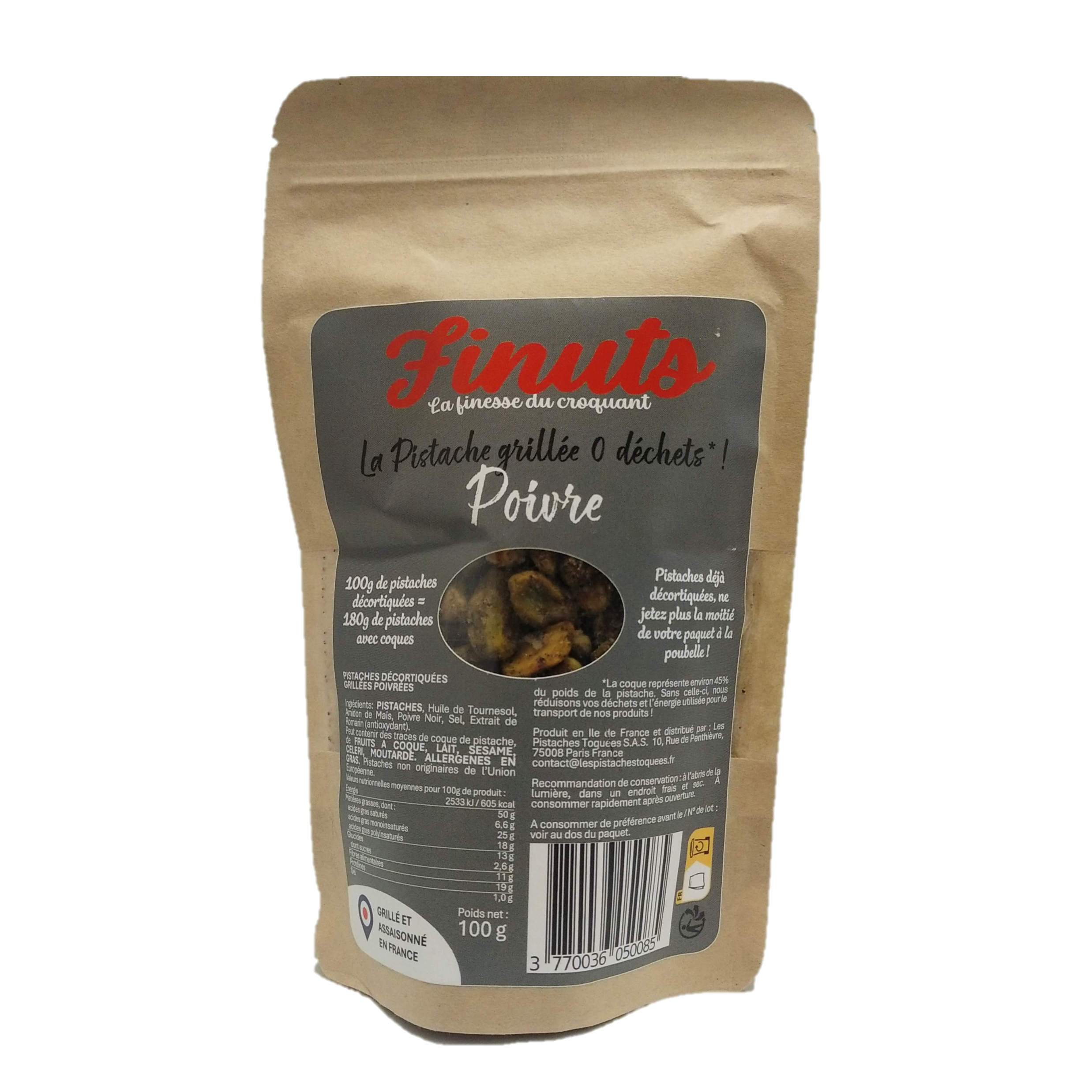 Pistaches Décortiquées Grillées Poivrées 1x 80g